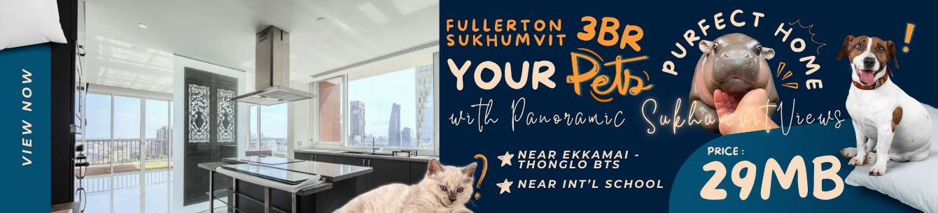 Fullerton Sukhumvit - Pet-friendly 3 bedrooms condo for sale near BTS Thong Lo and BTS Ekkamai