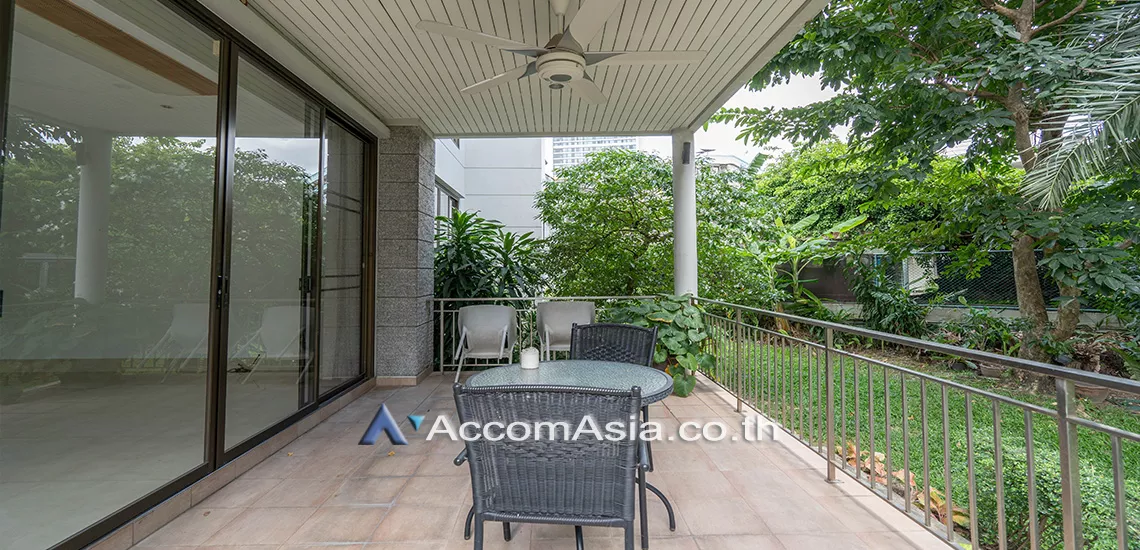 Ground Floor, Garden View, Big Balcony, Pet friendly |  3 Bedrooms  Apartment For Rent in Sukhumvit, Bangkok  near BTS Phrom Phong (1415939)