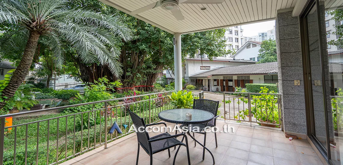 Ground Floor, Garden View, Big Balcony, Pet friendly |  3 Bedrooms  Apartment For Rent in Sukhumvit, Bangkok  near BTS Phrom Phong (1415939)