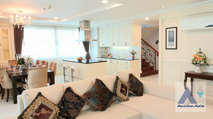 Big Balcony, Duplex Condo, Penthouse, Pet friendly apartment for rent in Sukhumvit at Fully Furnished Suites, Bangkok Code 1421325