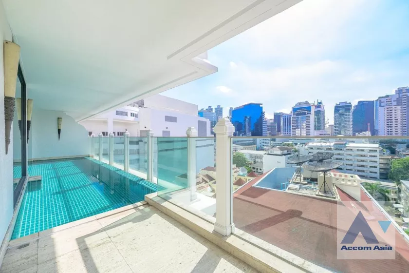 Fully Furnished, Huge Terrace, Private Swimming Pool |  2 Bedrooms  Condominium For Rent in Sukhumvit, Bangkok  near BTS Phrom Phong (AA16480)