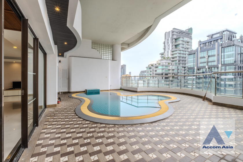 Huge Terrace, Private Swimming Pool, Duplex Condo |  3 Bedrooms  Condominium For Rent in Sukhumvit, Bangkok  near BTS Phrom Phong (24299)