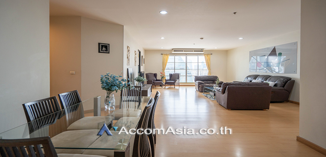 Fully Furnished, Big Balcony, Penthouse |  3 Bedrooms  Condominium For Rent in Sukhumvit, Bangkok  near BTS Asok - MRT Sukhumvit (AA30602)