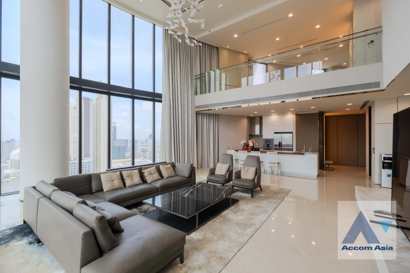 Double High Ceiling, Duplex Condo, Penthouse | Banyan Tree Residences Riverside Condominium  4 Bedroom for Sale & Rent BTS Krung Thon Buri in Charoennakhon Bangkok