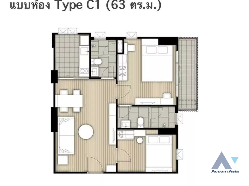 10  2 br Condominium For Sale in Dusit ,Bangkok BTS Wongwian Yai at Ideo Tha Phra Interchange AA35183