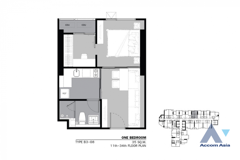 8  1 br Condominium For Sale in Phaholyothin ,Bangkok BTS Mo-Chit at Life Ladprao AA41047