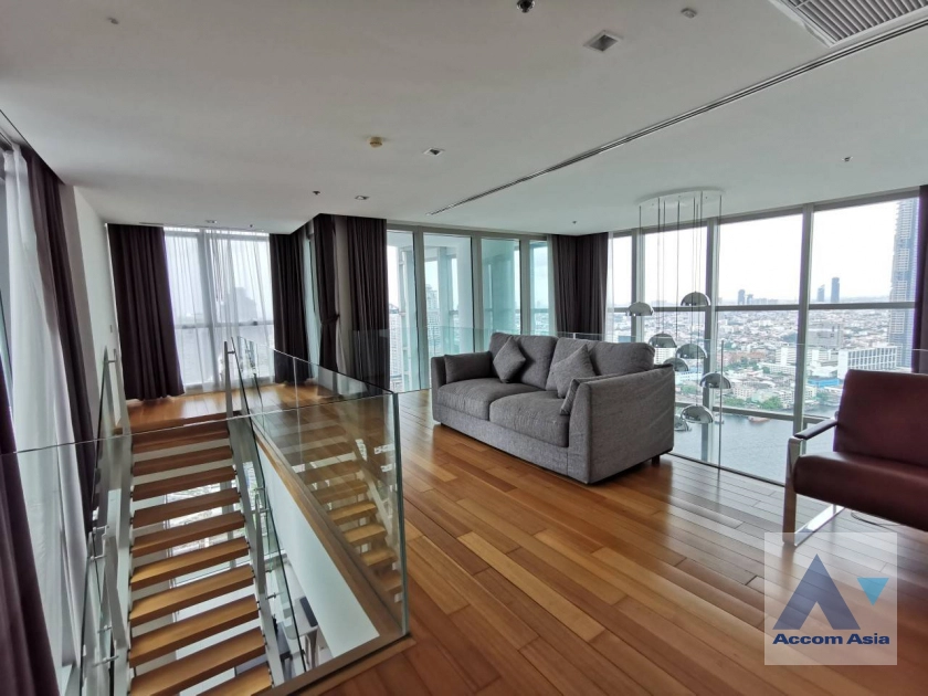 Fully Furnished, Duplex Condo |  4 Bedrooms  Condominium For Rent in Charoennakorn, Bangkok  near BTS Krung Thon Buri (AA41468)